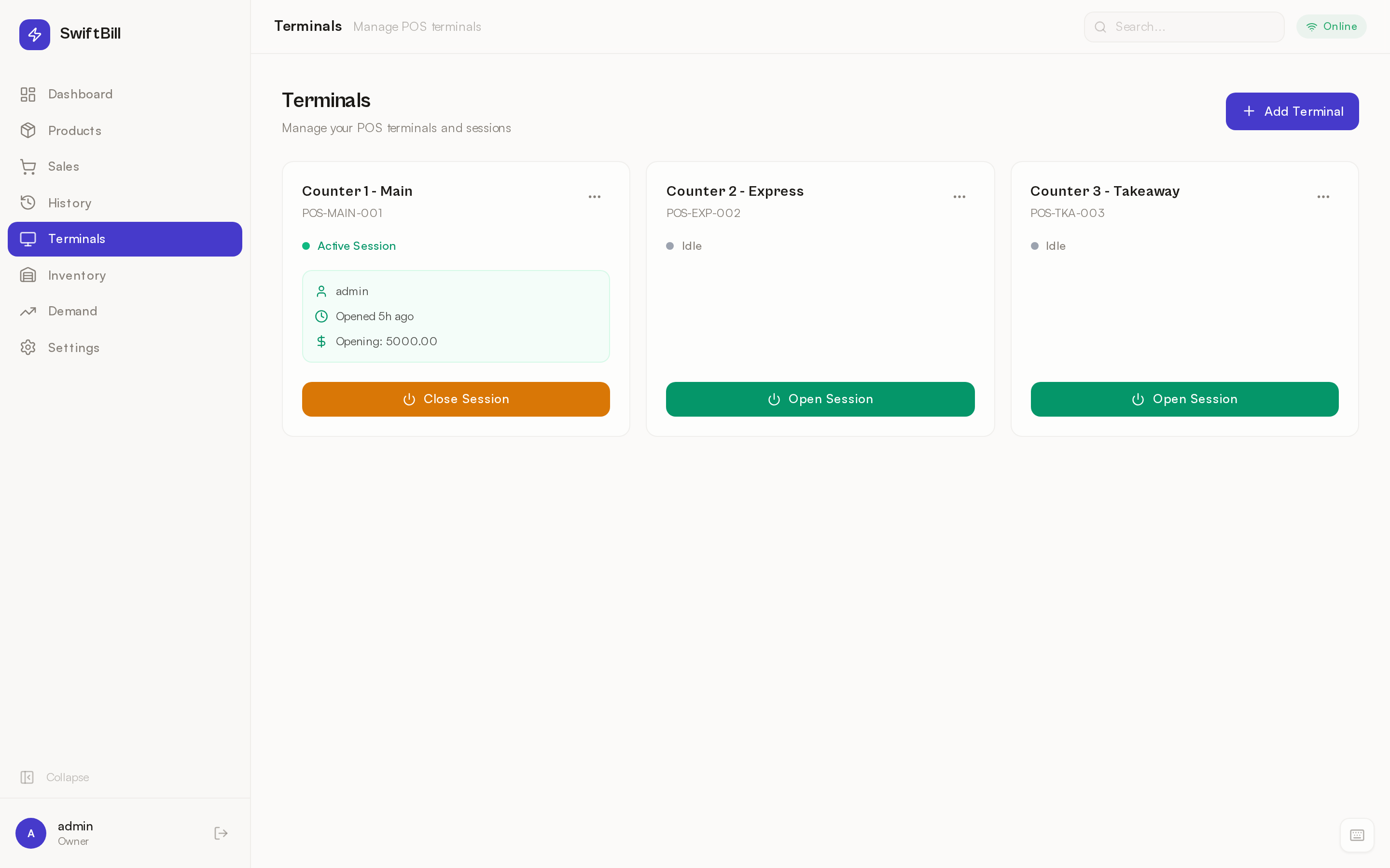 Multiple billing counters